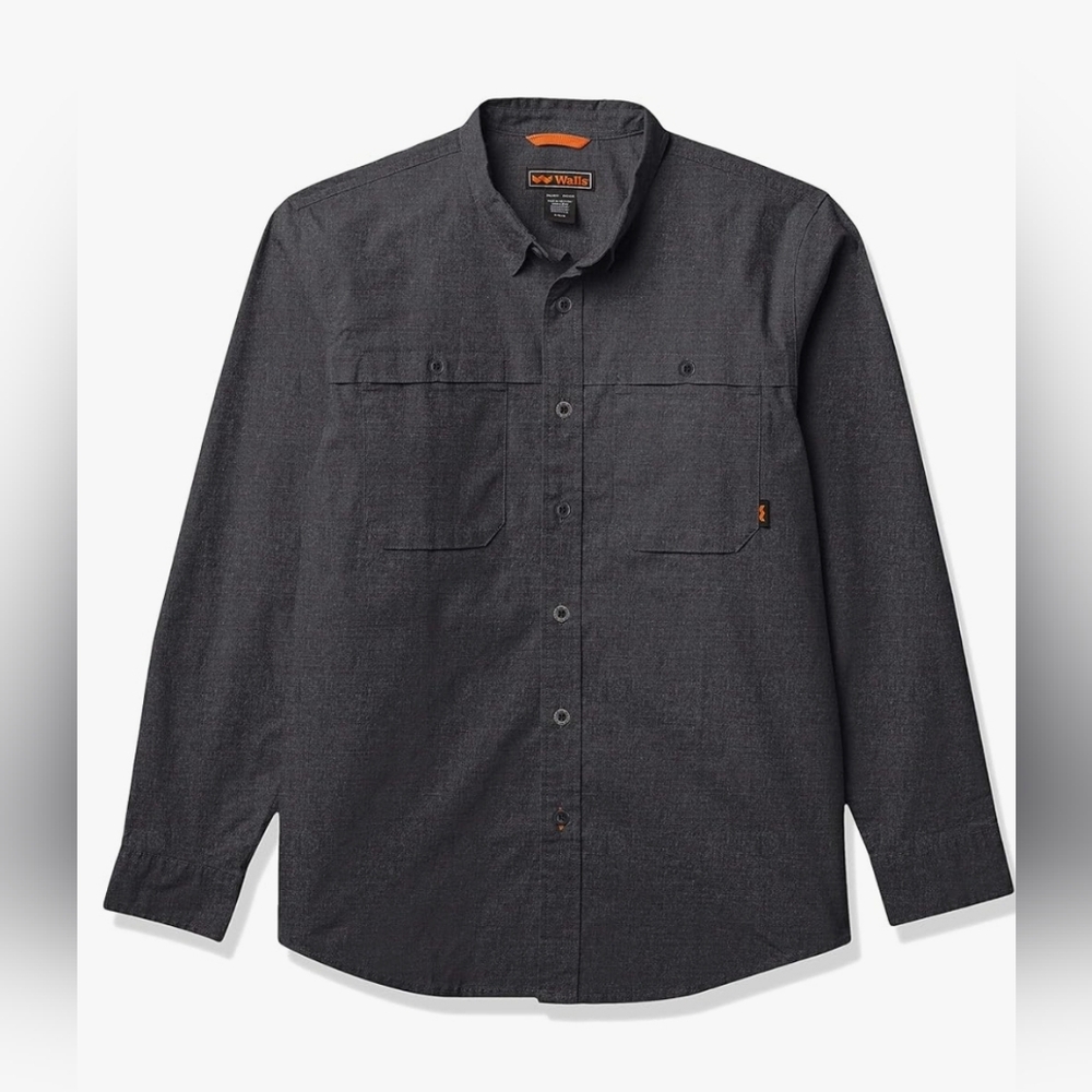 Walls Men's Greenville Flex Micro Ripstop Long Sleeve Work Shirt, Size XL,